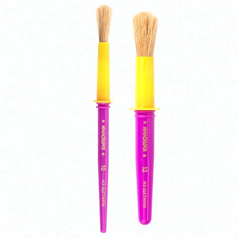 Кисти ЮНЛАНДИЯ, набор 2 шт. (из щетины круглые №10, 12), 200884