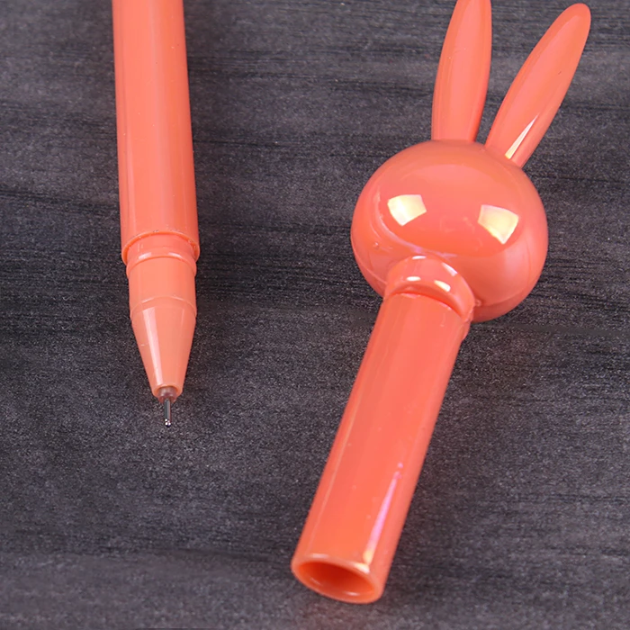 Ручка гелевая синяя "Darvish" с игольчатым стержнем "зайка"