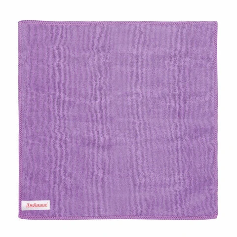 Салфетка универсальная, плотная микрофибра, 30х30 см, фиолетовая, ЛЮБАША