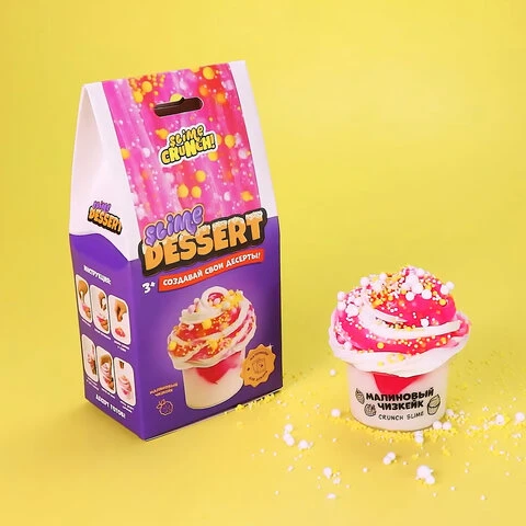 Слайм (лизун) " Slime Dessert Малиновый чизкейк", 180 г, SLIME, Слайм (лизун) " Slime Dessert Малиновый чизкейк", 180 г, SLIME,