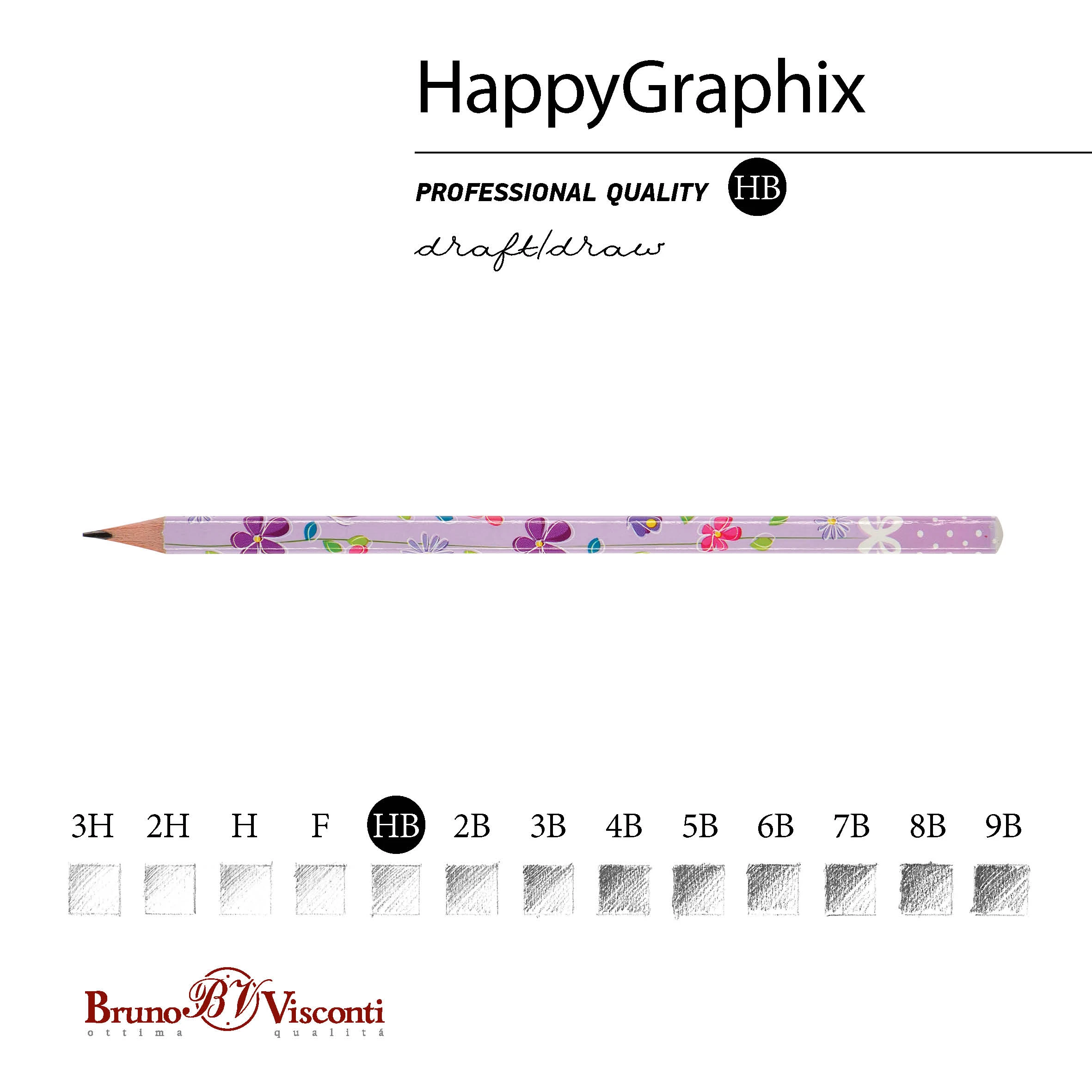 КАРАНДАШ ЧЕРНОГРАФИТОВЫЙ "HappyGraphix" ЦВЕТОЧКИ НВ КАРАНДАШ ЧЕРНОГРАФИТОВЫЙ "HappyGraphix" ЦВЕТОЧКИ НВ