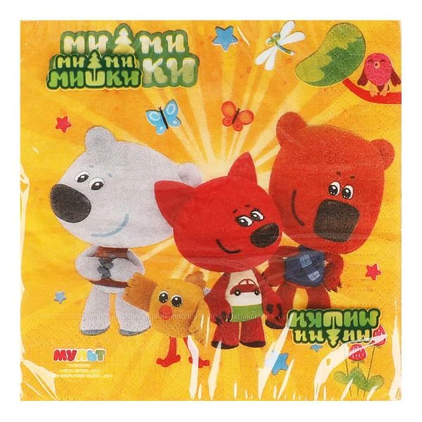 Салфетки бумажные Ми-ми-мишки 33*33 см, 20 листов в упаковке ИГРАЕМ ВМЕСТЕ