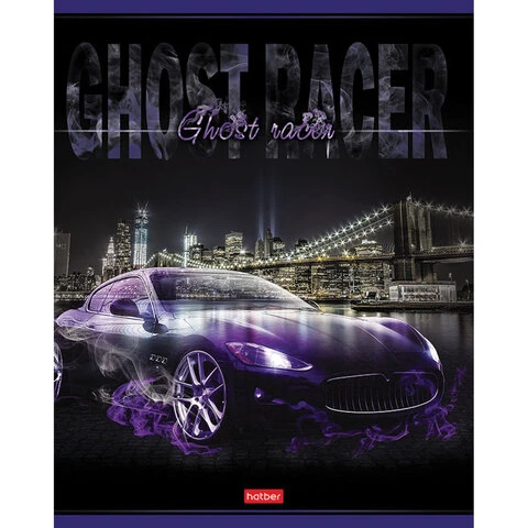 Тетрадь А5 48 л. HATBER скоба, клетка, выборочный лак, "Призрачный Тетрадь А5 48 л. HATBER скоба, клетка, выборочный лак, "Призрачный