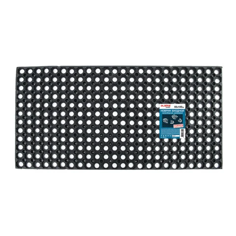 Коврик входной резиновый грязесборный ячеистый, 50х100 см, толщина 16 мм, LAIMA Коврик входной резиновый грязесборный ячеистый, 50х100 см, толщина 16 мм, LAIMA