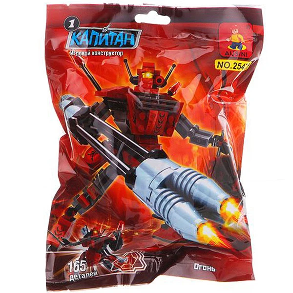 Констр. пласт. разобр. AUSINI, Капитан Огонь, 165 шт, рус. упак., PAC 21х15 см. Констр. пласт. разобр. AUSINI, Капитан Огонь, 165 шт, рус. упак., PAC 21х15 см.