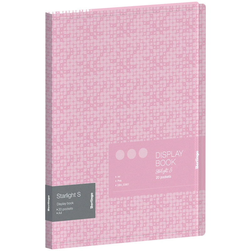 Папка с 20 вкладышами Berlingo "Starlight S", 17мм, 600мкм, розовая, с Папка с 20 вкладышами Berlingo "Starlight S", 17мм, 600мкм, розовая, с