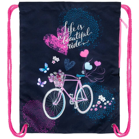 Мешок для обуви BRAUBERG PREMIUM, карман, подкладка, светоотражающие элементы, Мешок для обуви BRAUBERG PREMIUM, карман, подкладка, светоотражающие элементы,