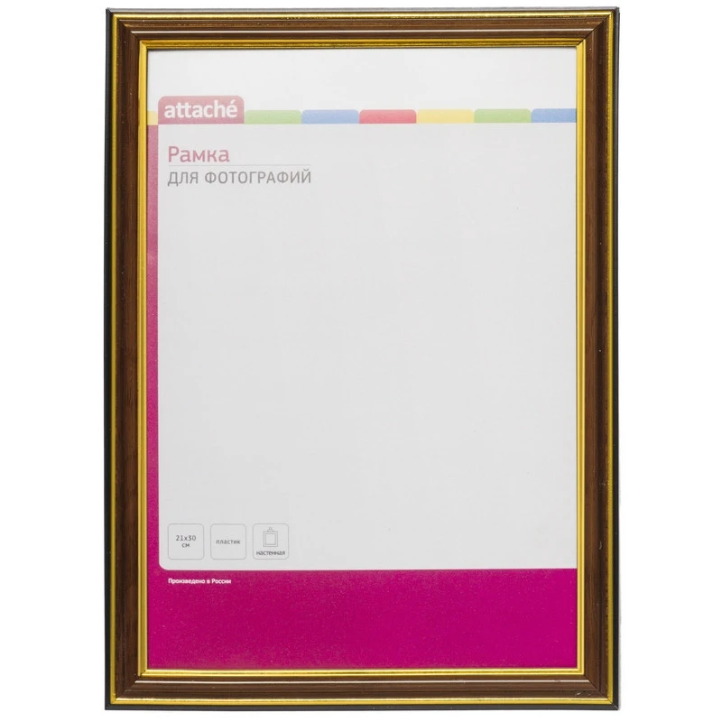 Рамка ATTACHE 21х30 пластик. багет шир-20мм,выс -15мм цвет орех/золот