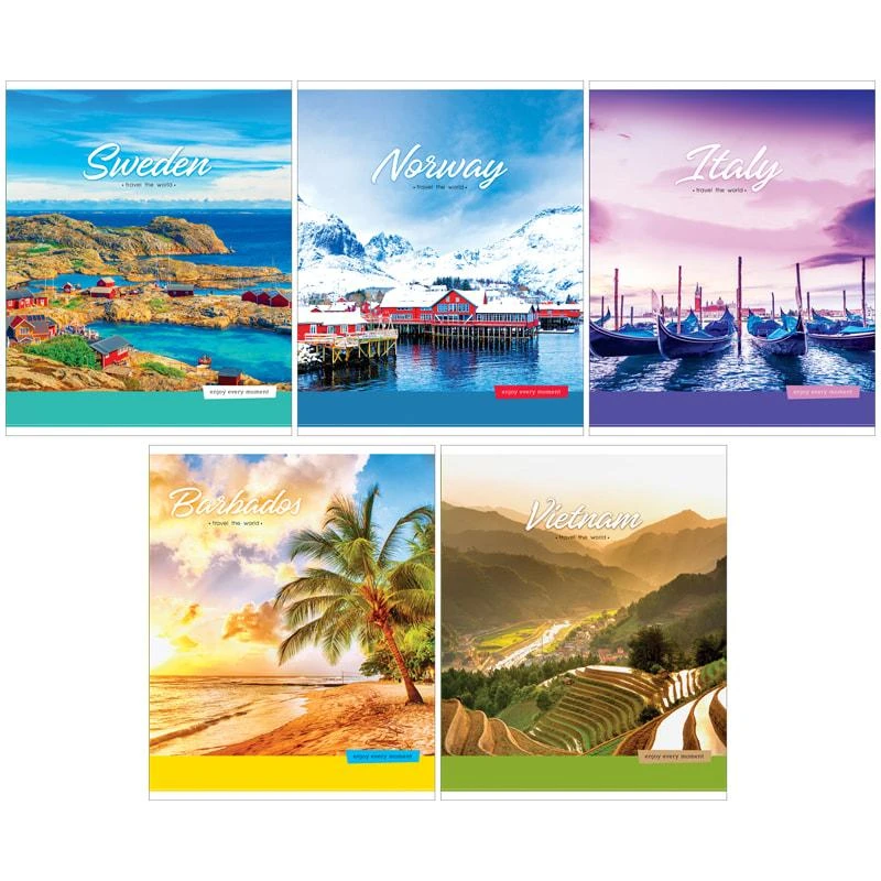 Тетрадь 80л., А5, клетка ArtSpace "Путешествия. Travel the world", Тетрадь 80л., А5, клетка ArtSpace "Путешествия. Travel the world",