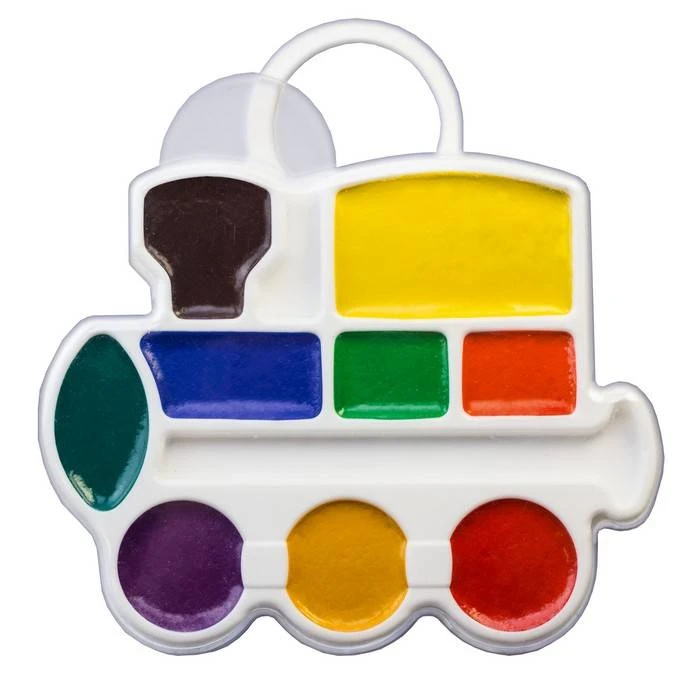 Акварель ПАРОВОЗИК 9 цв. без кист. фигурная пл.уп.: 11С683-08 штр.: