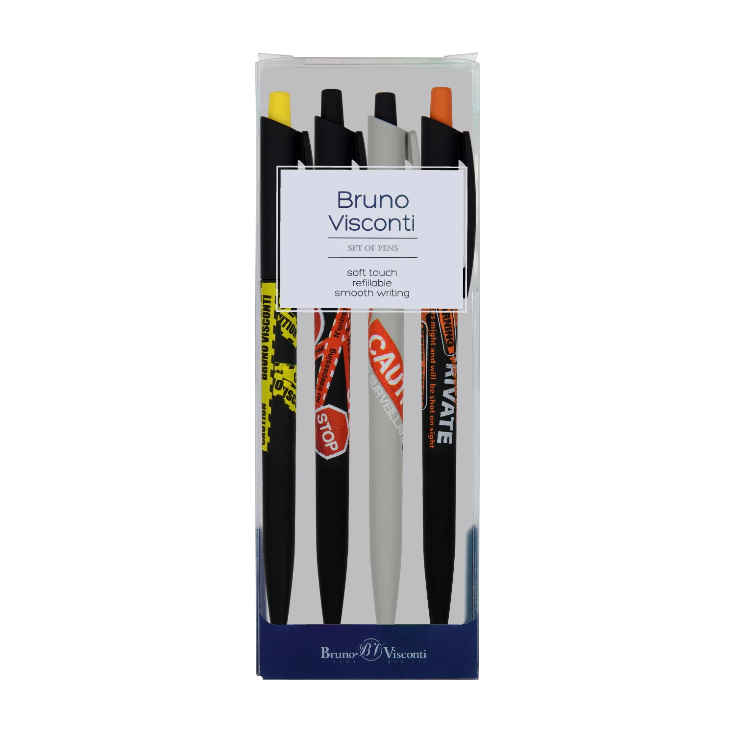 НАБОР ИЗ 4-Х РУЧЕК "HappyClick. Keep Away" ШАРИКОВЫХ, 0.5 ММ, СИНЯЯ