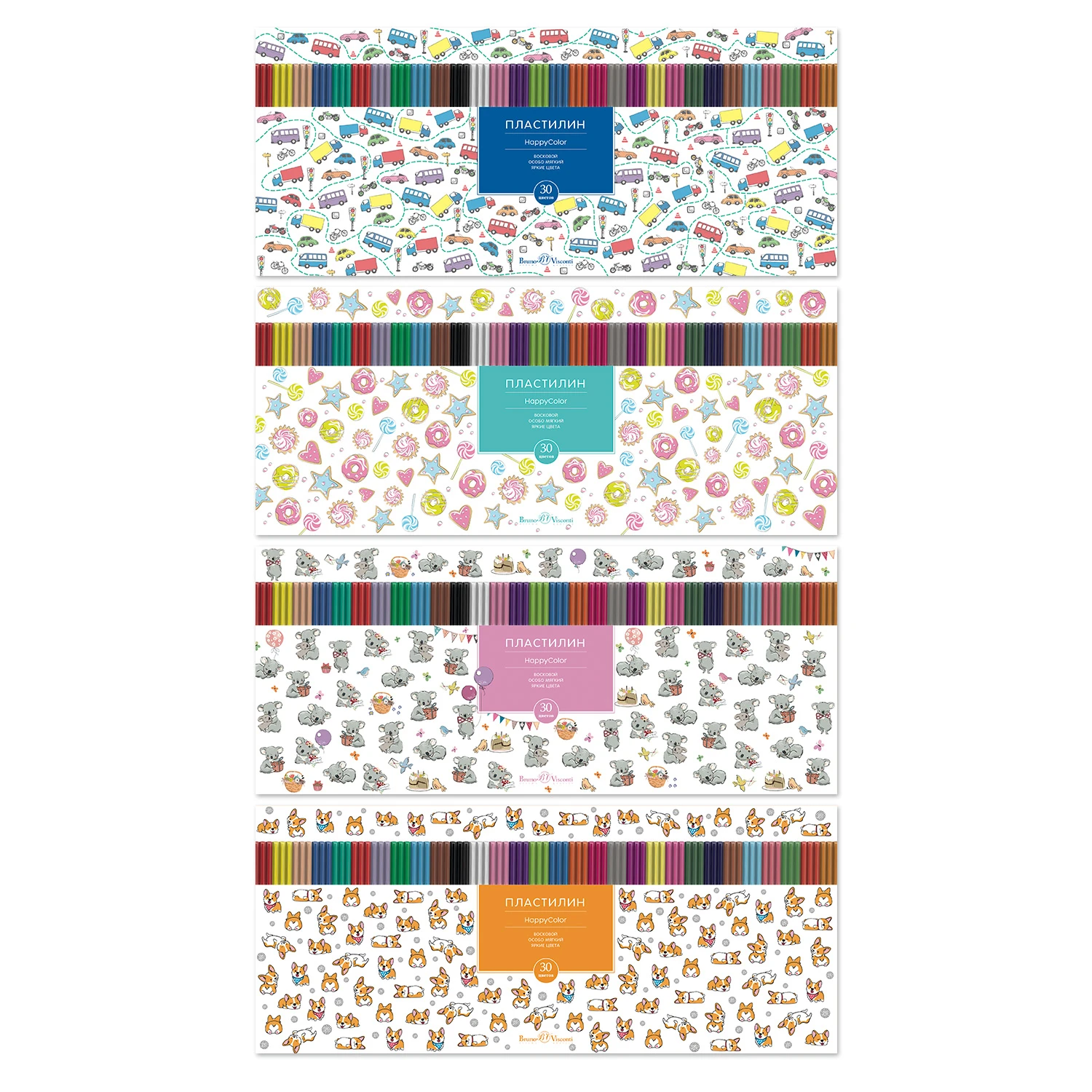 ПЛАСТИЛИН ВОСКОВОЙ "HappyColor", 30 ЦВ., 620 Г. В КОРОБКЕ-ПЕНАЛЕ С ПЛАСТИЛИН ВОСКОВОЙ "HappyColor", 30 ЦВ., 620 Г. В КОРОБКЕ-ПЕНАЛЕ С