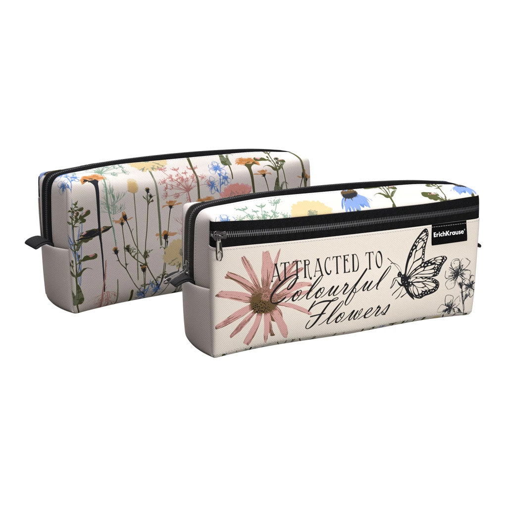 Пенал квадро с двумя отделениями ErichKrause® 210x100x50мм Wild Flowers Пенал квадро с двумя отделениями ErichKrause® 210x100x50мм Wild Flowers