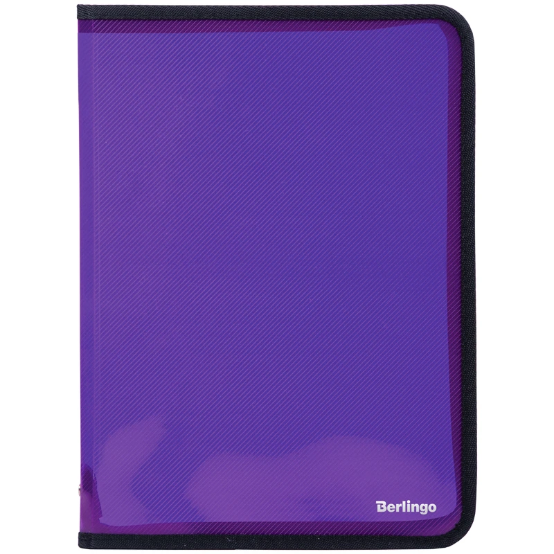 Папка пластиковая А4 на молнии, 500мкм, фиолетовая Папка пластиковая А4 на молнии, 500мкм, фиолетовая