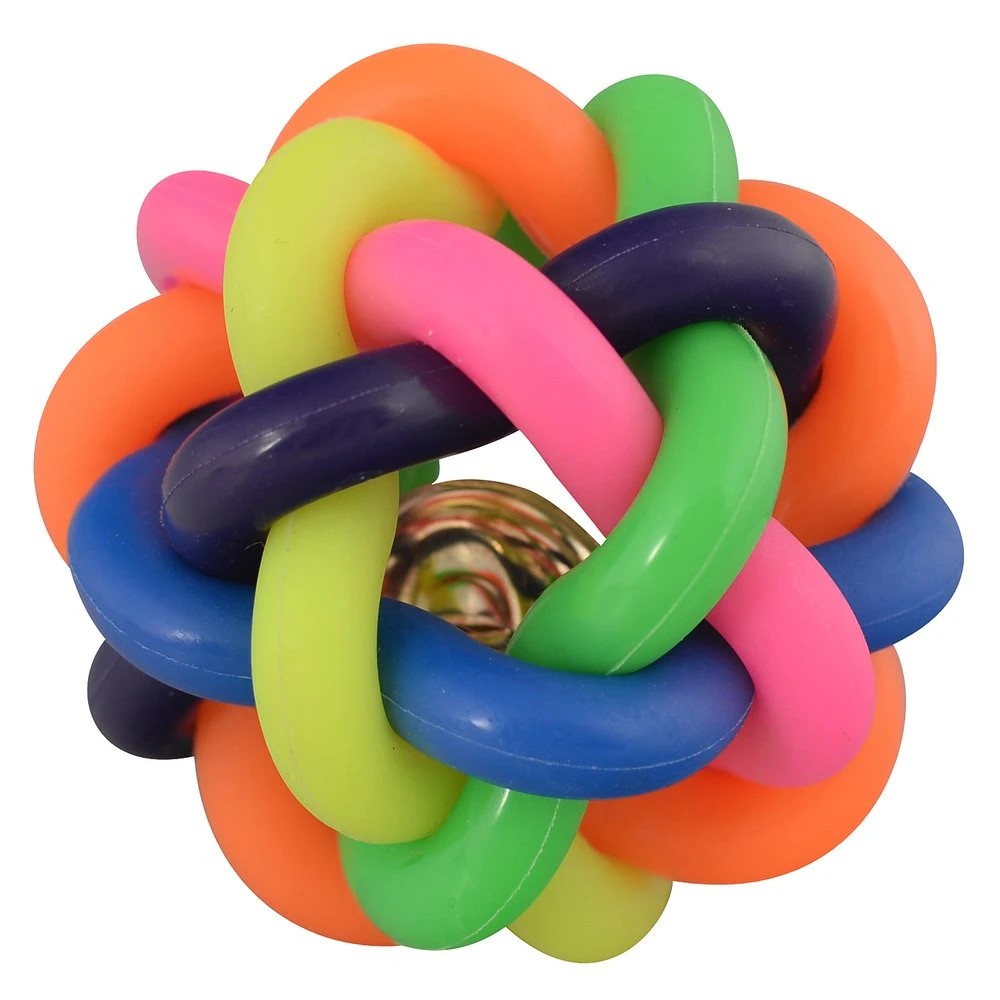 Игрушка-грызунок для животных "Мячик-плетёнка". Диаметр 6 см.