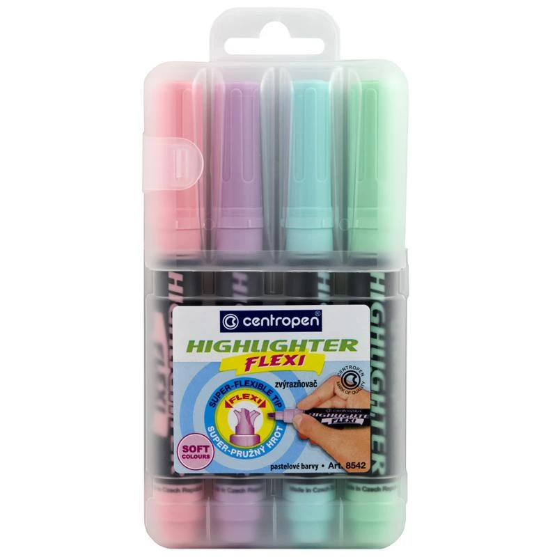 Набор текстовыделителей Centropen "Flexi 8542" 4 пастельных цв.,
