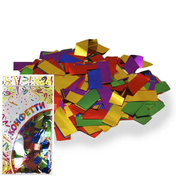 Конфетти 300 гр 2*5 см фольгированное Прямоугольники ассорти