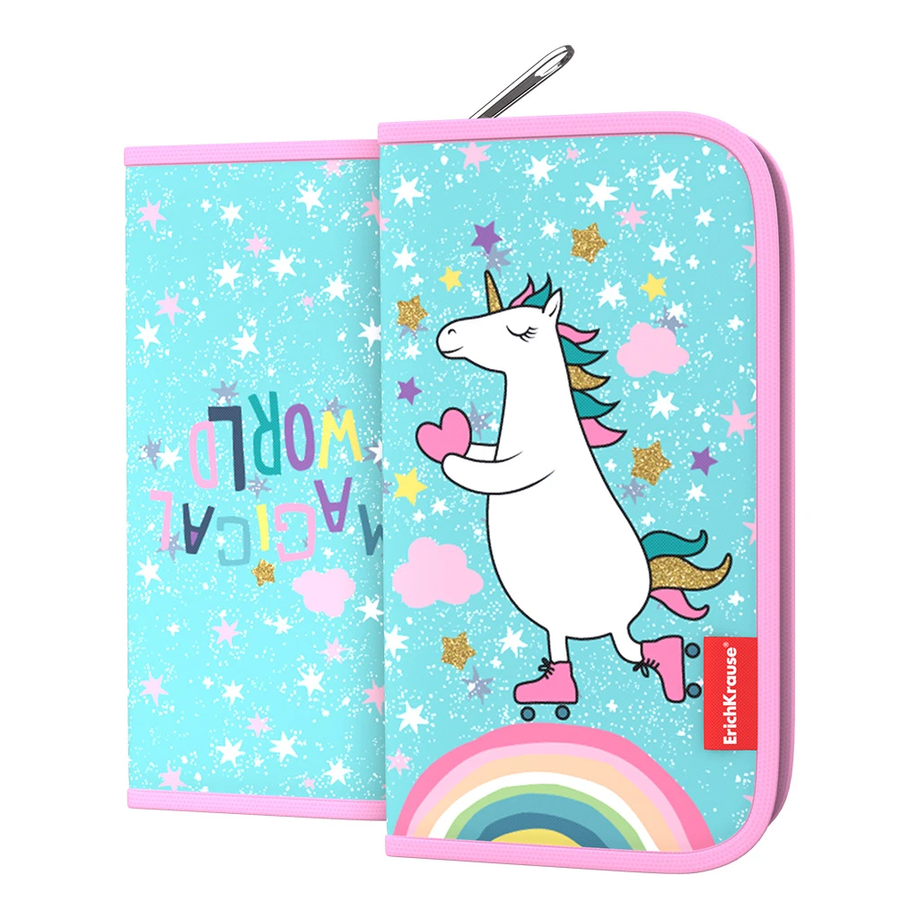 Пенал-книжка без наполнения ErichKrause® 110x205x25мм Rainbow Skate