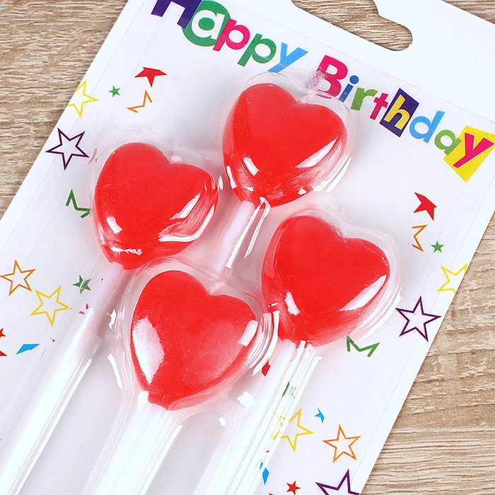 Свечи "Сердечки" 4шт. в наборе Свечи "Сердечки" 4шт. в наборе