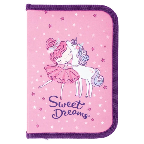 Пенал BRAUBERG, 1 отделение, ткань, 21х14 см, "Unicorn", 270303 Пенал BRAUBERG, 1 отделение, ткань, 21х14 см, "Unicorn", 270303