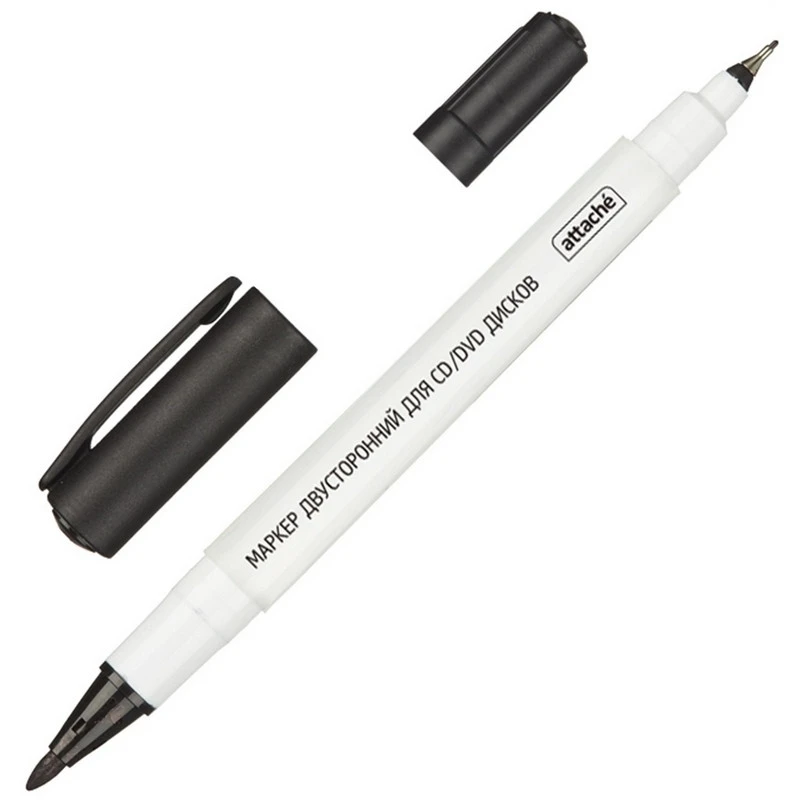 Маркер для CD Attache двусторонний черный 0,5/1,2 мм Маркер для CD Attache двусторонний черный 0,5/1,2 мм