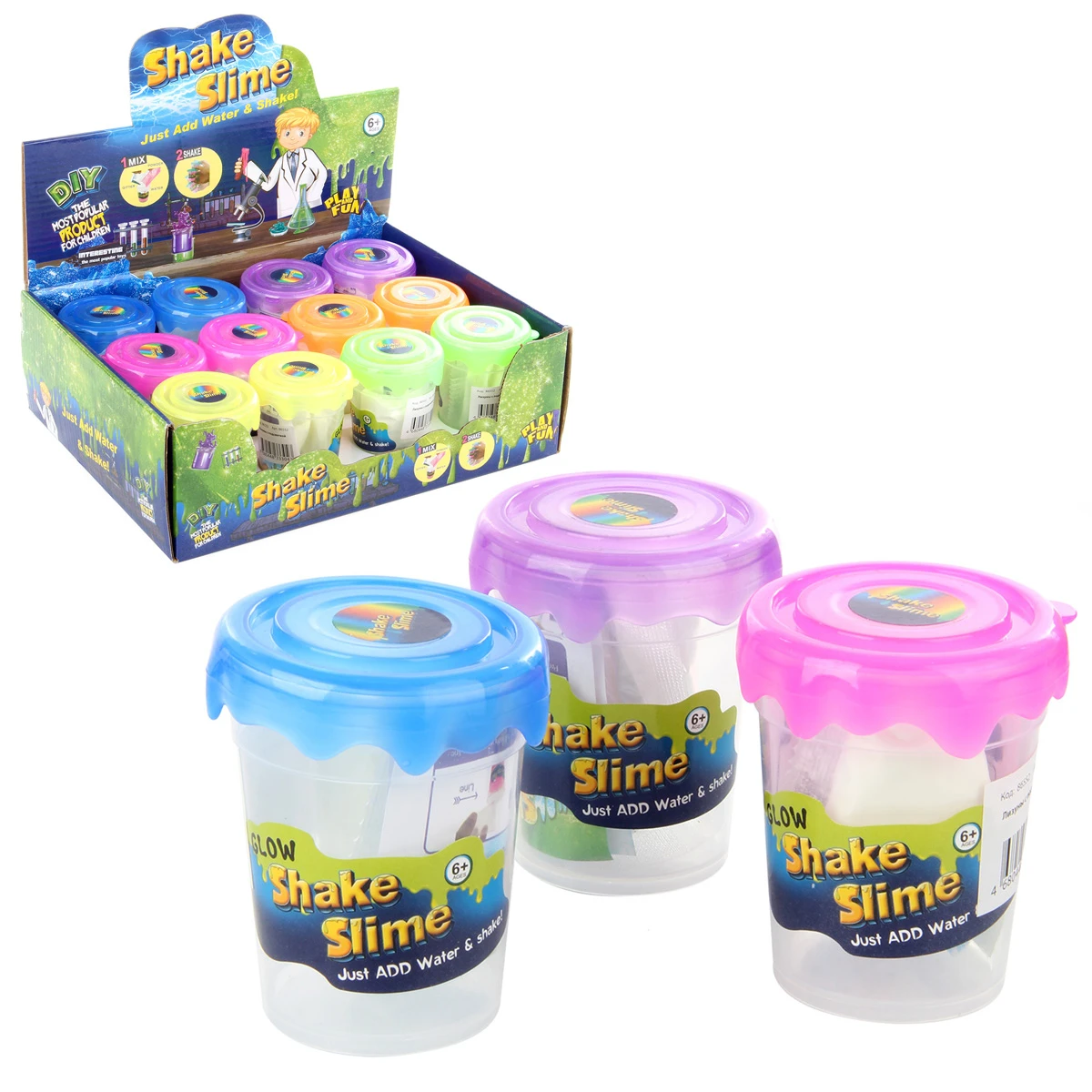 Сделай слайм белый 12 шт/диспл, 7,5х5,8 Сделай слайм белый 12 шт/диспл, 7,5х5,8