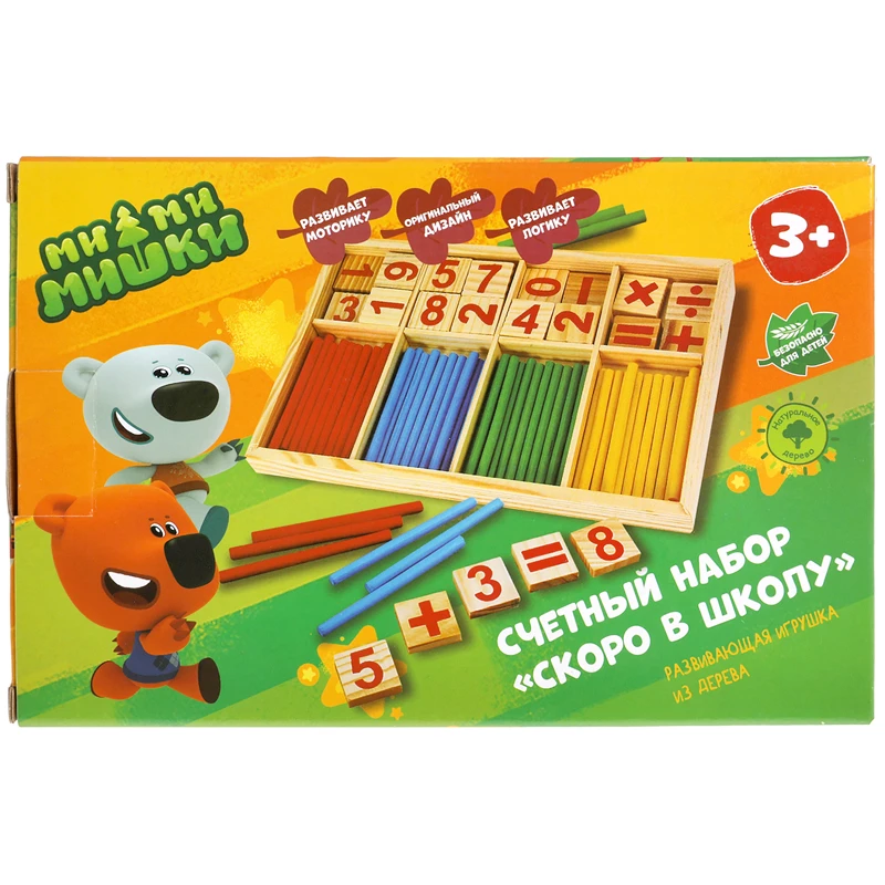 Набор счетный Буратино "Ми-ми-мишки", деревянная коробка Набор счетный Буратино "Ми-ми-мишки", деревянная коробка