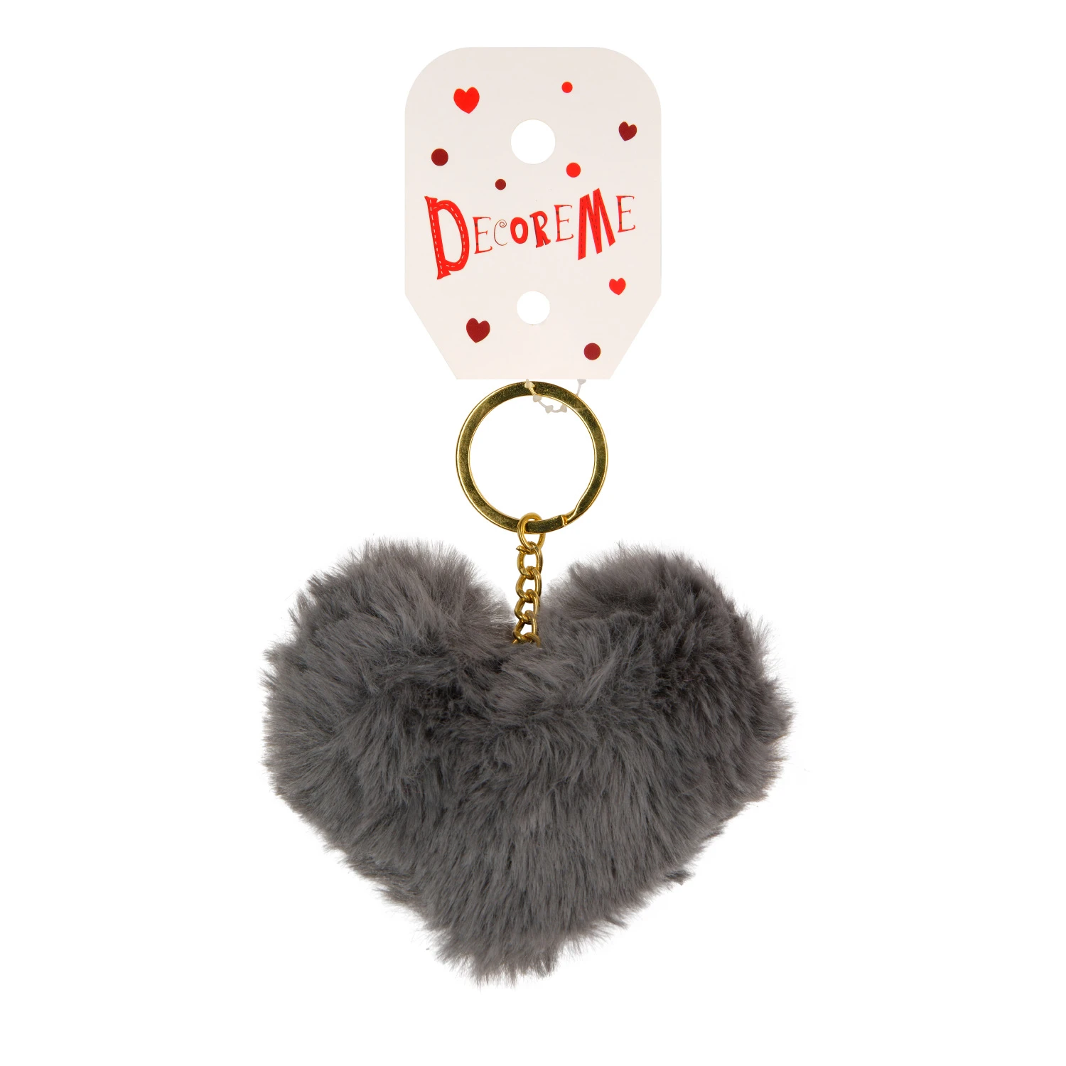 БРЕЛОК МЕХОВОЙ "СЕРДЕЧКО" 1 ШТ, 5 ЦВЕТОВ