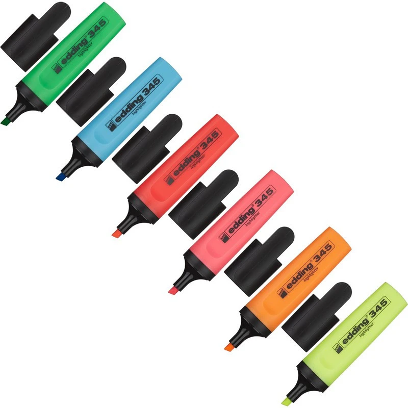 Маркер выделитель текста EDDING E-345/6S набор 6цв. 1-5мм штр.  4004764843541,