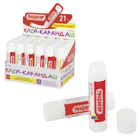 Клей-карандаш ПИФАГОР, 21 г Клей-карандаш ПИФАГОР, 21 г