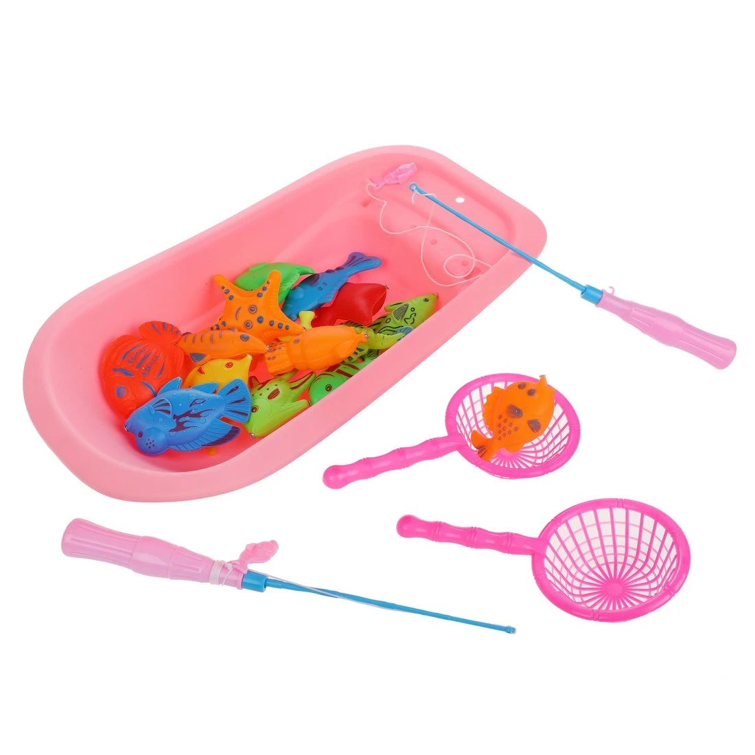 Игровой набор Рыбалка магнитная, сито 2 + удочки 2 + ванночка + фигурки 16.
