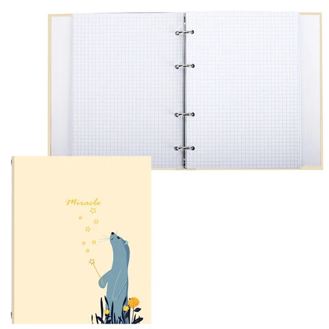 Тетрадь на кольцах А5 (175х215 мм), 240 л., обложка твердый картон, клетка,