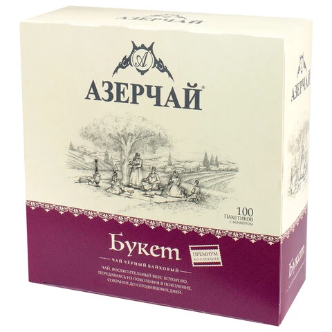 Чай АЗЕРЧАЙ "Premium collection" чёрный, 100 пакетиков с ярлычками по Чай АЗЕРЧАЙ "Premium collection" чёрный, 100 пакетиков с ярлычками по
