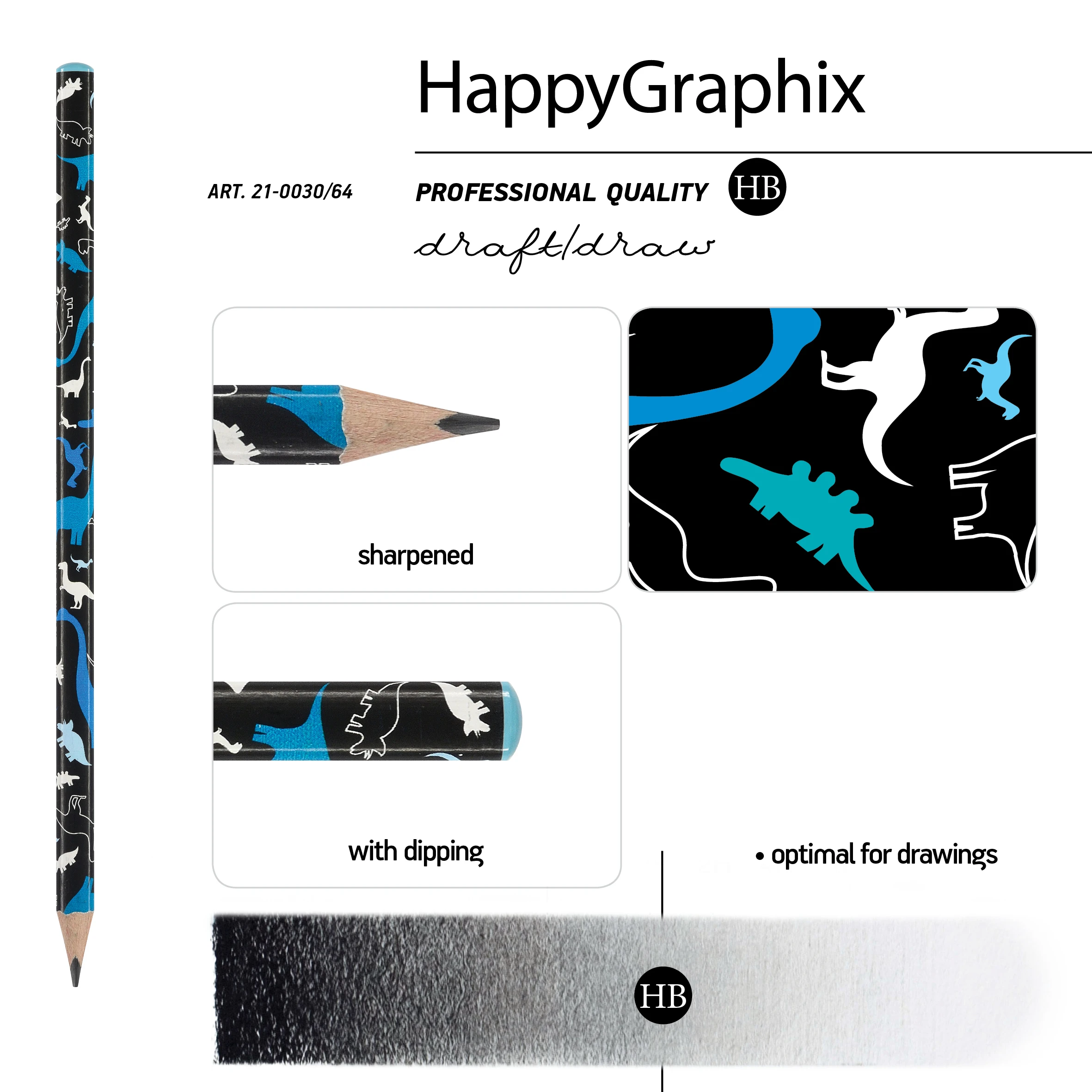 КАРАНДАШ ЧЕРНОГРАФИТОВЫЙ "HappyGraphix. Сказочные животные. КАРАНДАШ ЧЕРНОГРАФИТОВЫЙ "HappyGraphix. Сказочные животные.