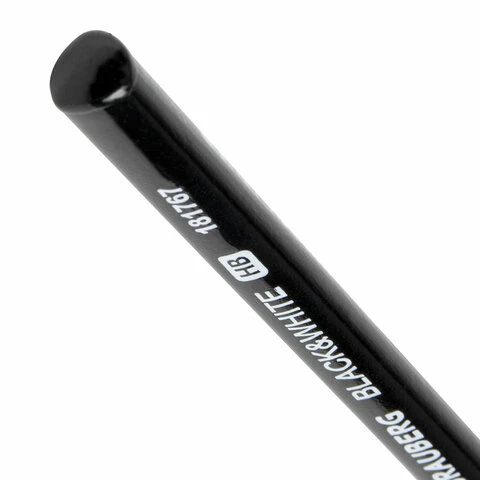 Карандаш чернографитный BRAUBERG "Black&White", 1 шт., HB, корпус Карандаш чернографитный BRAUBERG "Black&White", 1 шт., HB, корпус