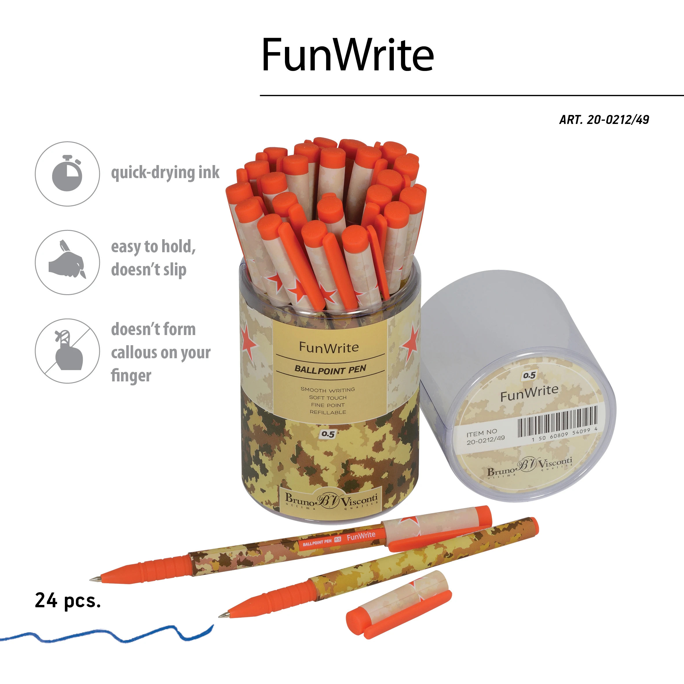 РУЧКА "FunWrite. Military. Sand" ШАРИКОВАЯ, 0.5 ММ, СИНЯЯ РУЧКА "FunWrite. Military. Sand" ШАРИКОВАЯ, 0.5 ММ, СИНЯЯ