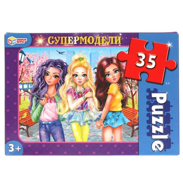 Супермодели. Макси-пазлы в коробке. Пазл 35 деталей. Умные игры Супермодели. Макси-пазлы в коробке. Пазл 35 деталей. Умные игры