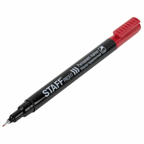 Маркер перманентный STAFF "Profit PM-105", КРАСНЫЙ, тонкий Маркер перманентный STAFF "Profit PM-105", КРАСНЫЙ, тонкий