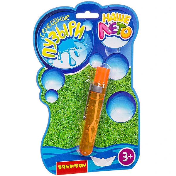 Мыльные пузыри сенсорные Bondibon "Наше Лето" 20 мл, оранжевый, CRD Мыльные пузыри сенсорные Bondibon "Наше Лето" 20 мл, оранжевый, CRD