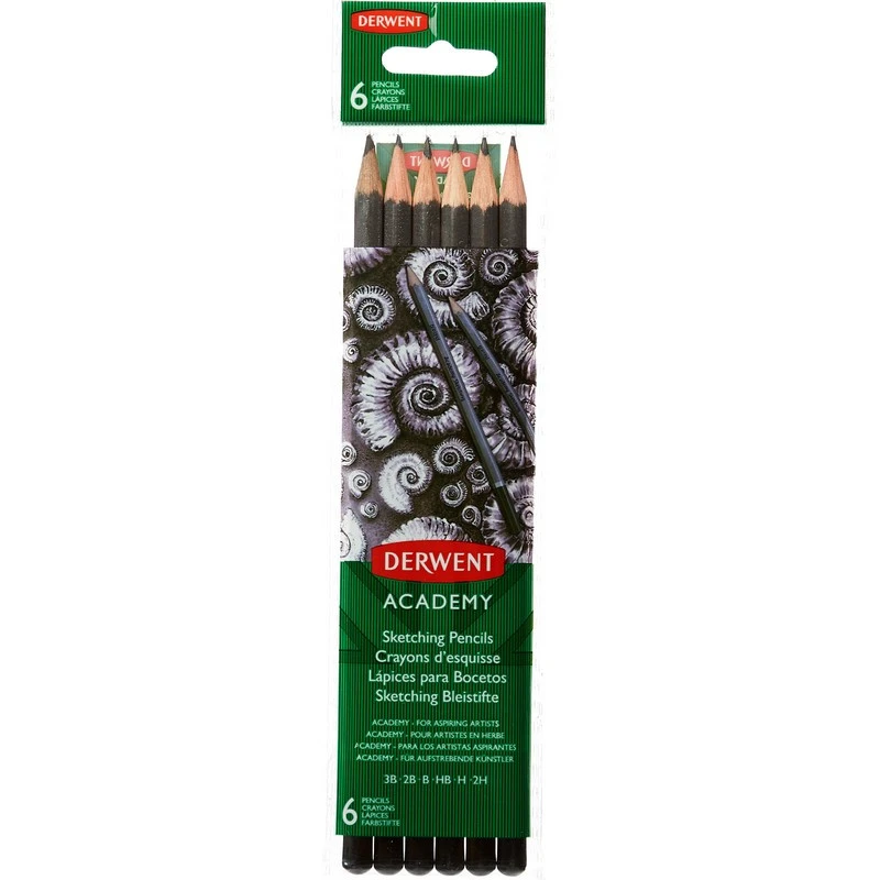 Набор карандашей черногр. Derwent Academy Sketching Hang Pack 6шт 2H-3B Набор карандашей черногр. Derwent Academy Sketching Hang Pack 6шт 2H-3B