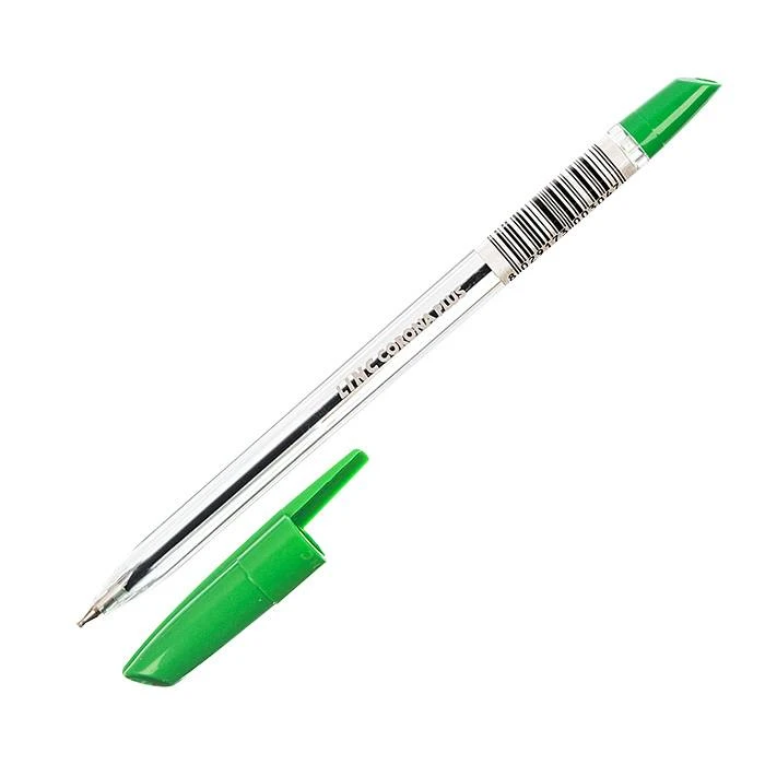 Ручка шарик. CORONA PLUS 0,7 мм зелен. прозр. корп.: 3002N/green штр.: Ручка шарик. CORONA PLUS 0,7 мм зелен. прозр. корп.: 3002N/green штр.: