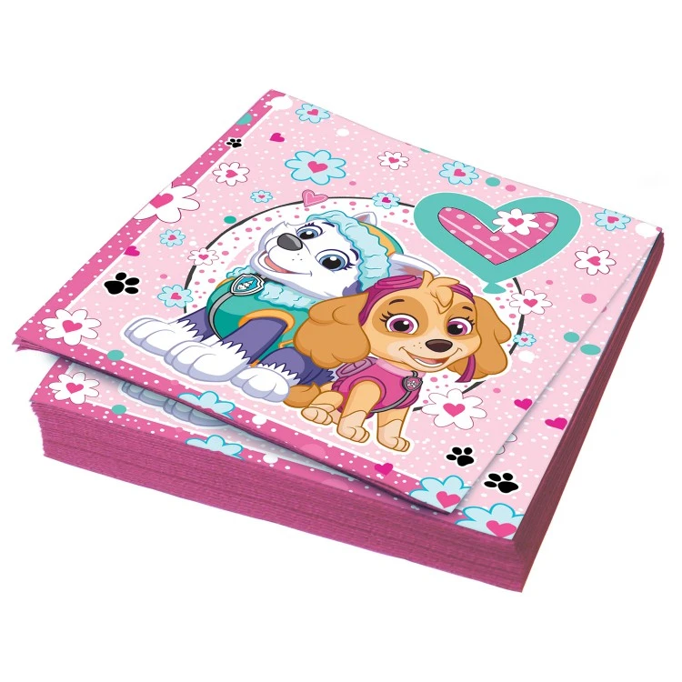 Щенячий патруль. Салфетки бумажные трехслойные 33*33 см, 20 штук (для девочек) Щенячий патруль. Салфетки бумажные трехслойные 33*33 см, 20 штук (для девочек)