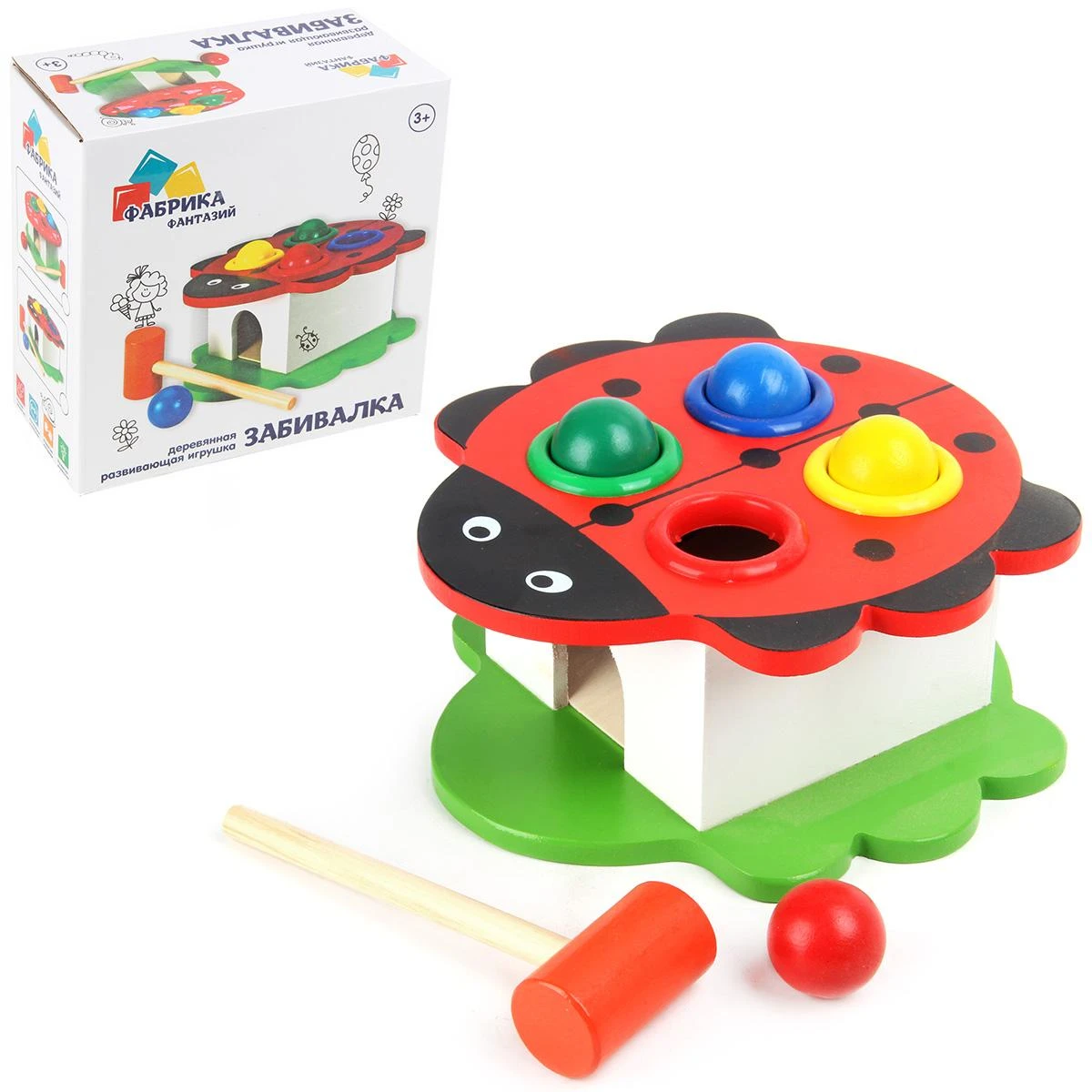 Деревянная игрушка Забивалка "Божья коровка". 81127 Деревянная игрушка Забивалка "Божья коровка". 81127