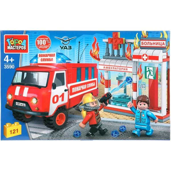 UAZ конструктор уаз-452: пожар в больнице, 121 дет. Город мастеров