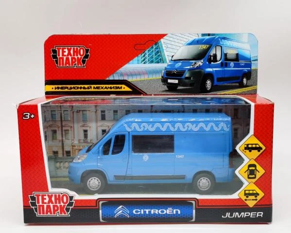 Машина металл CITROEN JUMPER МЕТРОПОЛИТЕН 14 см, двер, баг,инер, СИНИЙ,