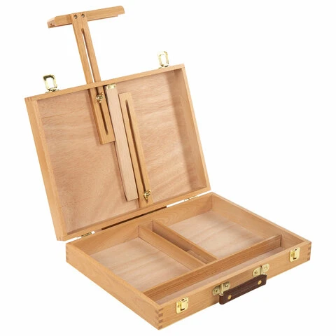 Этюдник-мольберт из бука настольный с ящиком, 38х28х55 см, высота холста до 45 Этюдник-мольберт из бука настольный с ящиком, 38х28х55 см, высота холста до 45