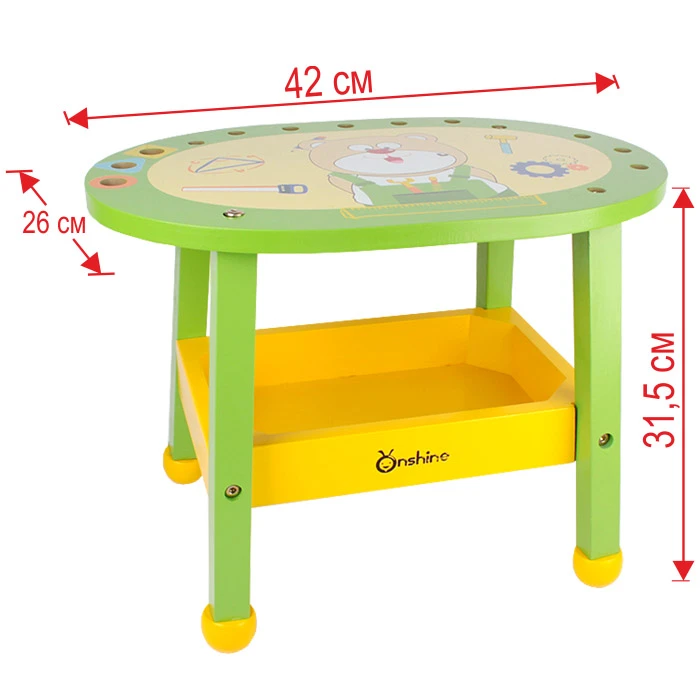 Столик с конструктором 62 дет. (дерево) Столик с конструктором 62 дет. (дерево)