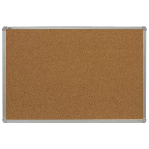 Доска пробковая для объявлений (100x150 см), алюминиевая рамка, OFFICE,