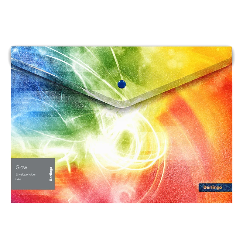 Папка-конверт на кнопке Berlingo "Glow", 180мкм, с рисунком,