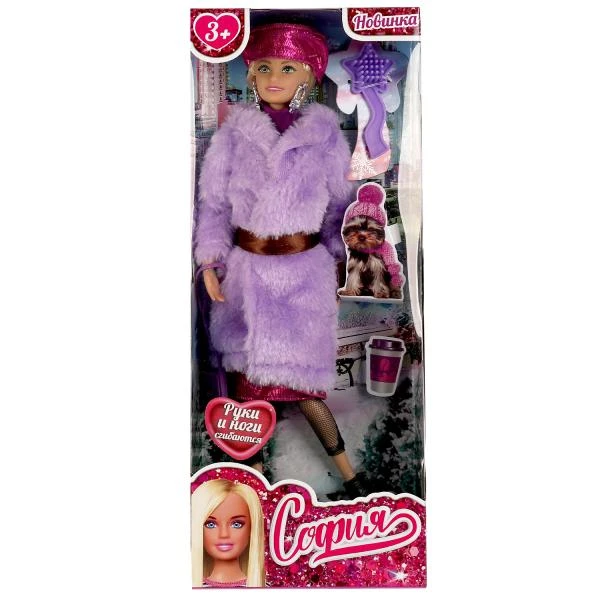 Кукла 29 см София, руки и ноги сгиб, зимняя одежда, акс, кор КАРАПУЗ